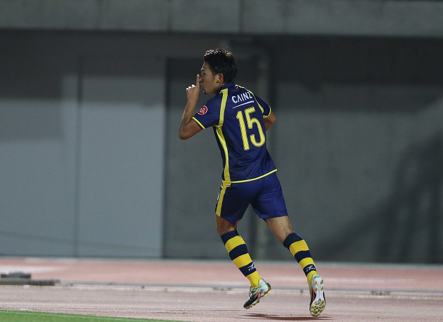 【明治安田Ｊ２ 第18節 群馬vs岡山】先制を許した2分後に同点ゴールを決めた吉濱（群馬）（2/３）