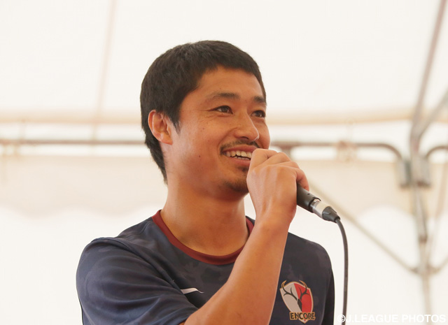 【中田浩二 柳沢敦 新井場徹 合同引退試合】トークショーに参加した小笠原