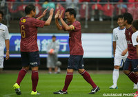 【中田浩二 柳沢敦 新井場徹 合同引退試合】先制ゴールを奪った柳沢