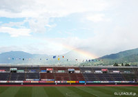 【明治安田Ｊ１ ２ｎｄ 第2節 甲府vs仙台】最高気温が35度を超えた甲府 キックオフ約3時間前に山梨中銀スタジアムに虹が出て幻想的な風景を作った（1/8）