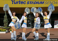 【明治安田Ｊ１ ２ｎｄ 第3節 仙台vs神戸】試合に向け意気込み十分なベガルタチアリーダーズの皆さん（4/9）