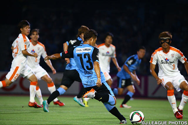 【明治安田Ｊ１ ２ｎｄ 第4節 川崎Ｆvs清水】豪快な先制ゴールを叩き込んだ大久保　嘉人（川崎Ｆ）（5/13）