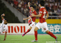 【明治安田Ｊ１ ２ｎｄ 第4節 名古屋vs浦和】右足を振り抜き、逆転ゴールを決めた矢野　貴章（名古屋）（6/7）