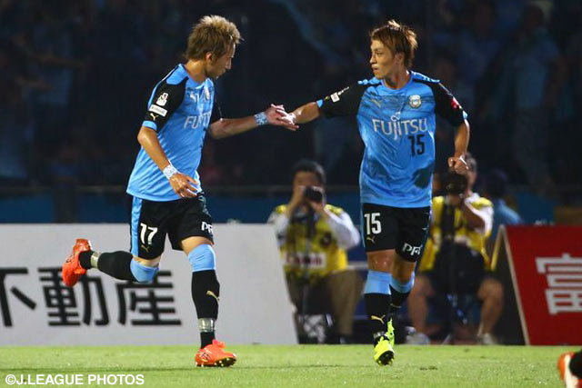 【明治安田Ｊ１ ２ｎｄ 第4節 川崎Ｆvs清水】武岡　優斗（#17）がこぼれ球を押し込み、同点とした川崎Ｆ（11/13）