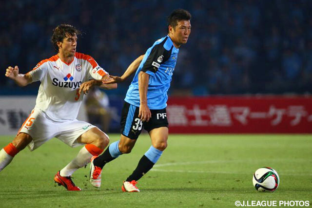 【明治安田Ｊ１ ２ｎｄ 第4節 川崎Ｆvs清水】2得点に絡む活躍を見せた田坂　祐介（川崎Ｆ）（12/13）