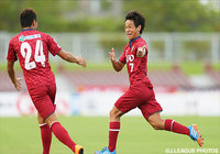 【明治安田Ｊ３ 第22節 琉球vs長野】古巣から先制点を決めた田中　恵太（琉球）（1/2）