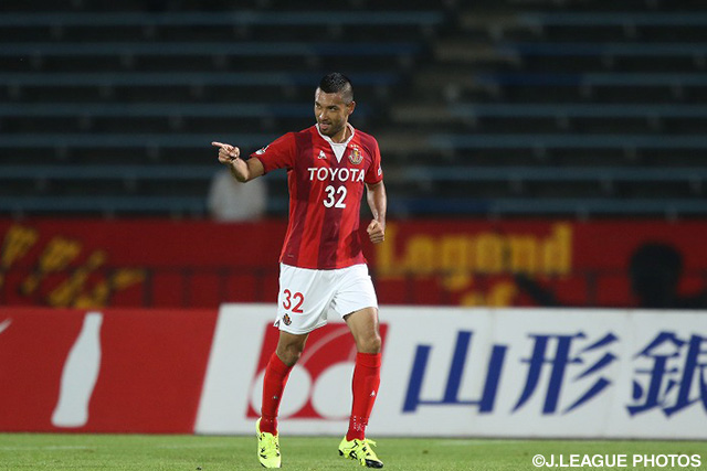 【明治安田Ｊ１ ２ｎｄ 第5節 山形vs名古屋】セカンドステージ開幕後５試合連続のゴールを決めた川又　堅碁（名古屋）（2/5）