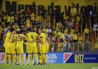 【スルガ銀行チャンピオンシップ2014 柏vsラヌス】試合前に円陣を組む柏の選手たち（3/9）