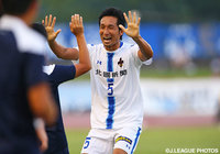 【明治安田Ｊ２ 第27節 水戸vs金沢】CKを頭で合わせて先制点を挙げた太田　康介（金沢）（2/4）