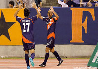 【明治安田Ｊ２ 第27節 愛媛vsＣ大阪】後半アディショナルタイムに劇的な逆転ゴールを決めた河原　和寿（愛媛）（4/4）