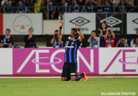 【明治安田Ｊ１ ２ｎｄ 第8節 Ｇ大阪vs清水】先制点を決め喜びを表すパトリック（Ｇ大阪）（8/13）