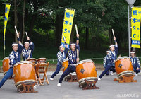 【明治安田Ｊ２ 第30節 栃木vs岐阜】尊徳太鼓を演奏する尊徳太鼓保存会のみなさん（1/4）