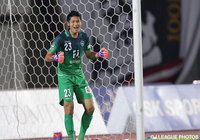 【明治安田Ｊ２ 第30節 岡山vs福岡】味方を鼓舞する2試合連続完封中の中村　航輔（福岡）（2/4）