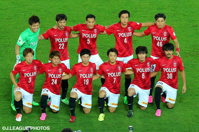 【明治安田Ｊ１ ２ｎｄ 第9節 横浜FMvs浦和】浦和の先発メンバーによる記念撮影（7/22）