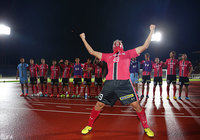 【天皇杯 1回戦 金沢vs今治】点の取り合いを制した金沢の選手がプロレスマスクでパフォーマンス