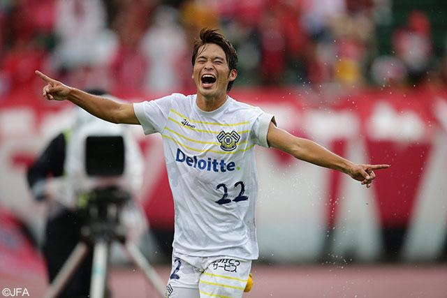 【天皇杯 1回戦 金沢vs今治】先制ゴールを挙げた桑島　昂平（今治）