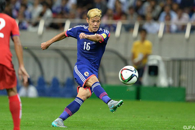 山口（Ｃ大阪）は積極的にミドルシュートを放ちゴールを狙った【ロシアW杯 アジア2次予選 日本vsカンボジア】（8/10）