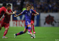 途中出場した宇佐美（Ｇ大阪）は、少ない時間で見せ場を作った【ロシアW杯 アジア2次予選 日本vsカンボジア】（9/10）