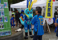 スタジアムでは、秋田のマスコットのブラウゴンがお出迎え【明治安田Ｊ３ 第27節 秋田vs山口】（1/3）