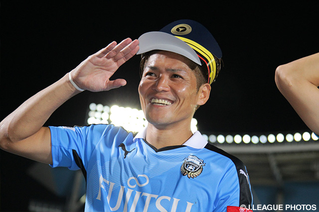 得点ランクトップに躍り出た大久保　嘉人（川崎Ｆ）は試合後にこの笑顔【明治安田Ｊ１ 2nd 第11節 川崎Ｆvs名古屋】（5/5）