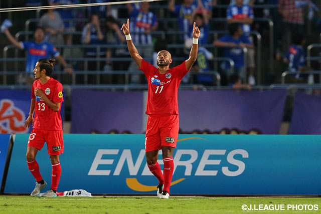 殊勲の決勝ゴールを決めたディエゴ（山形）【明治安田Ｊ１ 2nd 第13節 湘南vs山形】（4/5）