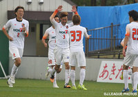 2試合連続得点となる先制点を決めた大島　嵩弘（長野）【明治安田Ｊ３ 第33節 秋田vs長野】（1/2）