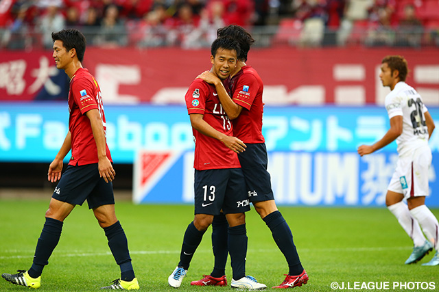 16分に幸先よく先制ゴールを決めた中村　充孝（鹿島）【ＹＮＣ 準決勝 第2戦 鹿島vs神戸】（6/15）