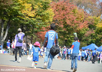 スタジアム周辺の木々が色づき始め、秋の深まりを感じさせる【明治安田Ｊ１ 2nd 第15節 甲府vs広島】（1/15）