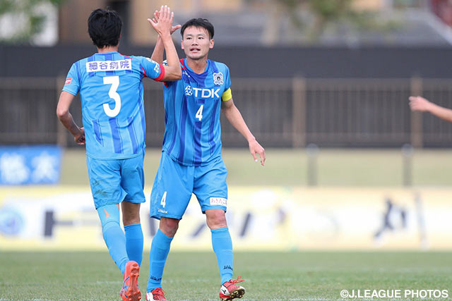 Ｊリーグ初得点が起死回生の同点ゴールとなった島川　俊郎（秋田 #4）【明治安田Ｊ３ 第36節 秋田vs琉球】（2/2）