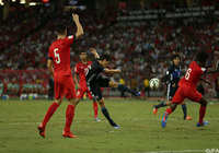 スタメン出場した金崎（鹿島）は左足ボレーで先制ゴールをマーク【ロシアＷ杯 アジア2次予選 シンガポールvs日本】（3/10）