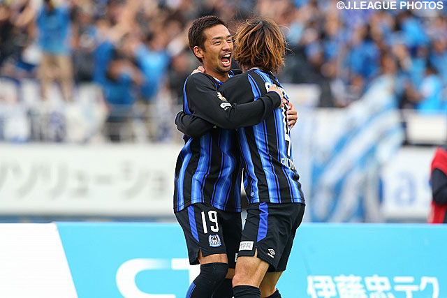 先制ゴールから2分後に追加点を決めた大森　晃太郎（Ｇ大阪）【明治安田Ｊ１ 2nd 第17節 Ｇ大阪vs山形】（11/15）