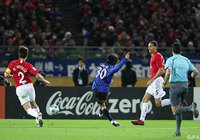 山崎はチームの先制点をマーク（準決勝 マンチェスター・ユナイテッド戦）【クラブＷ杯 2008年大会 Ｇ大阪】