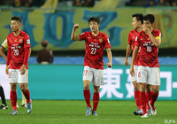 同点ゴールを決めてガッツポーズをするジョン ロン（広州）【クラブＷ杯 準々決勝 クラブアメリカvs広州恒大】