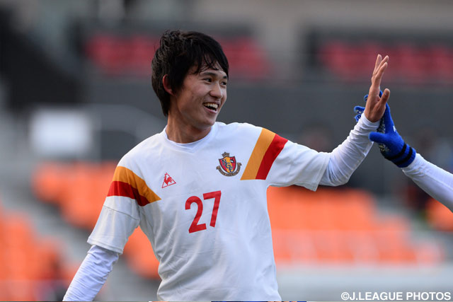 大会2得点目を挙げた杉森 考起【Ｊリーグインターナショナルユースカップ ＡＺvs名古屋Ｕ１８】