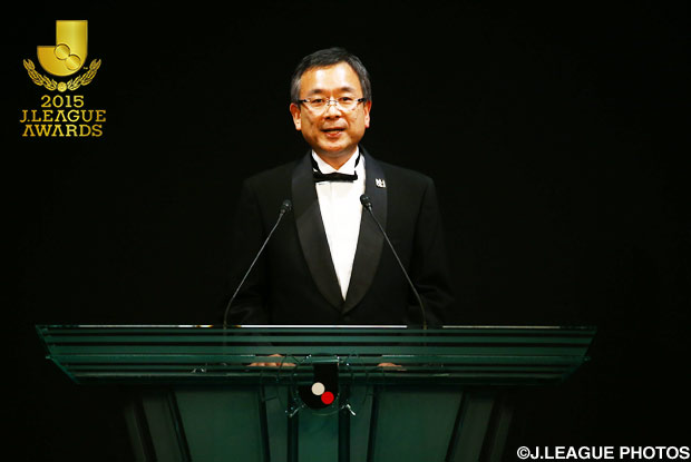 挨拶をする村井 満 チェアマン【２０１５ Ｊリーグアウォーズ】