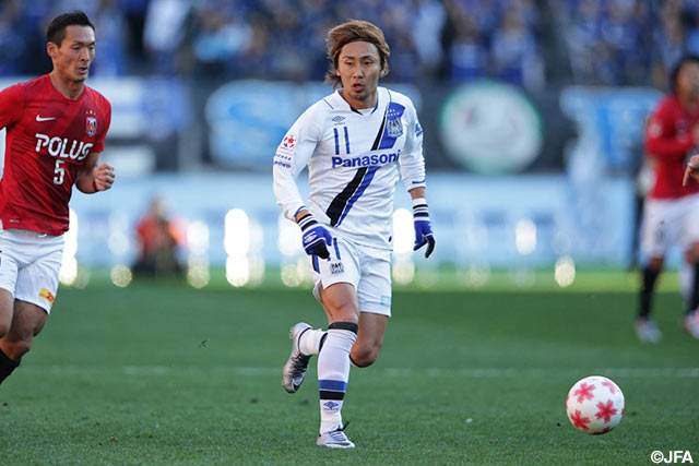 ショートカウンターの起点となり、先制点をお膳立てした倉田　秋（Ｇ大阪）【天皇杯 決勝 浦和vsＧ大阪】（4/15）
