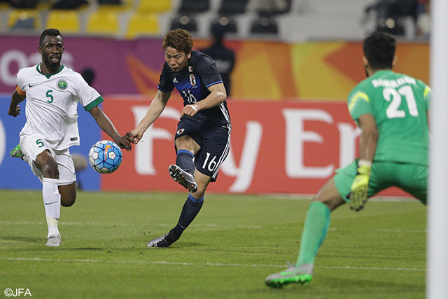 途中出場の浅野　拓磨(広島)は自慢のスピードを発揮した【リオ五輪・アジア最終予選　サウジアラビアvs日本】