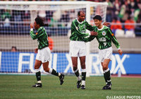 先制点を挙げた武田 修宏（#9 Ｖ川崎）【1994年 横浜ＦvsＶ川崎】