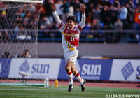 2点目を決めたルーキーの福田 健二(名古屋)【1996年 横浜Ｍvs名古屋】
