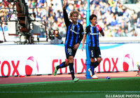 待望の先制点を決めた宇佐美 貴史(Ｇ大阪)【2015年 Ｇ大阪vs浦和】