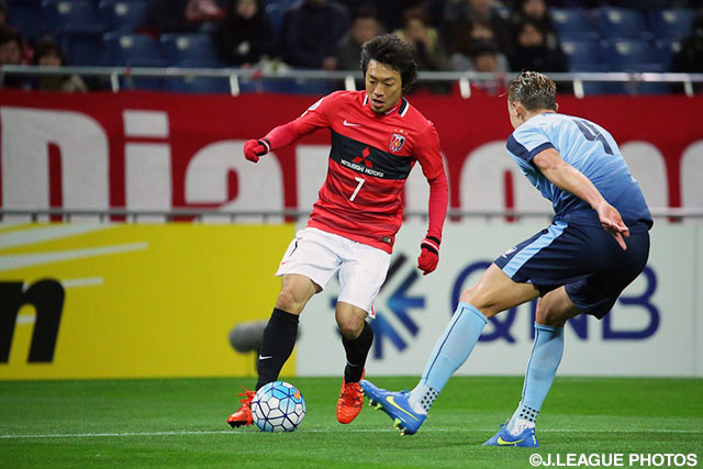 右サイドでチャンスを作り、先制点の起点となった梅崎 司（浦和）【ＡＣＬ GS MD1 浦和vsシドニーFC】
