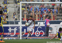 前半終了間際に1点を返した作田 裕次（金沢）【明治安田Ｊ２ 第2節 群馬vs金沢】