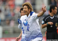 7分に先制点を奪い、抜群の得点感覚を見せつけた大黒 将志（山形）【明治安田Ｊ２ 第2節 愛媛vs山形】