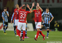 持ち前のスピードでマークを外し、鮮烈な逆転ゴールを奪取した永井 謙佑（名古屋）【明治安田Ｊ１ 1st 第3節 川崎Ｆvs名古屋】