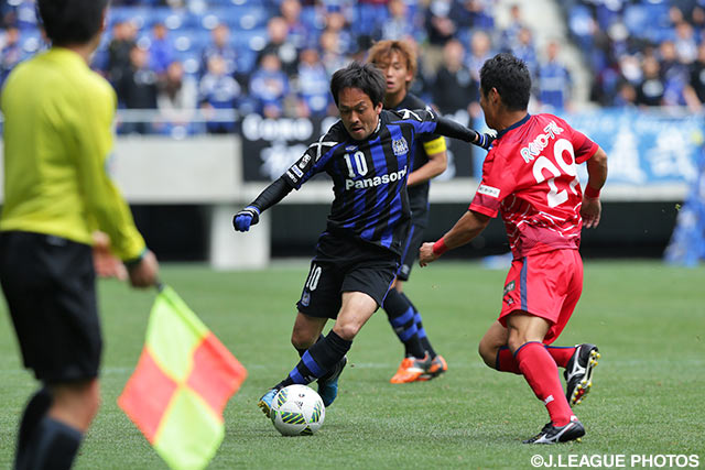 先発出場し、90分までプレーした二川 孝広（Ｇ大23）【明治安田Ｊ３ 第1節 Ｇ大23vsYS横浜】