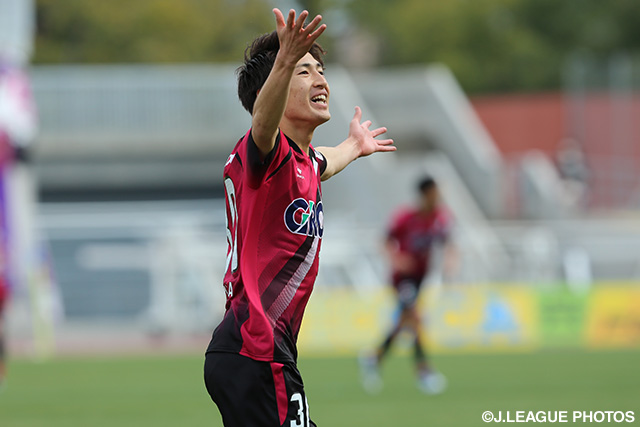 78分に右足で勝越しゴールを決めた豊川 雄太（岡山）【明治安田Ｊ２ 第3節 岡山vs京都】