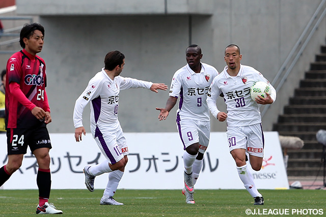 後半アディショナルタイムに同点ゴールを決めた石櫃 洋祐（京都）【明治安田Ｊ２ 第3節 岡山vs京都】