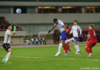 60分にセットプレーからパトリック（Ｇ大阪）が同点ゴールを決める【ＡＣＬ GS MD3 上海上港vsＧ大阪】