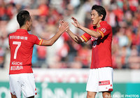 仙台を振り切る殊勲の決勝点を挙げた矢野 貴章（名古屋）【明治安田Ｊ１ 1st 第4節 名古屋vs仙台】