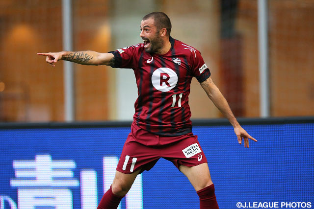 古巣から決勝点を挙げ、勝負強さを発揮したレアンドロ（神戸）【明治安田Ｊ１ 1st 第4節 神戸vsＧ大阪】